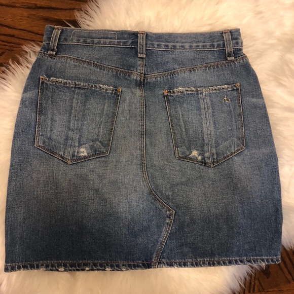 Rag & Bone | Distressed Denim Skirt | Size 26 - Picture 4 of 7